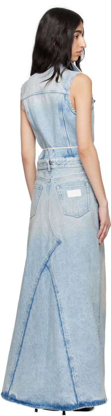 Pокля Maison Margiela MM6 Maison Margiela Paneled Denim Maxi Dress Синьо | S62DG0046 M30018, 2