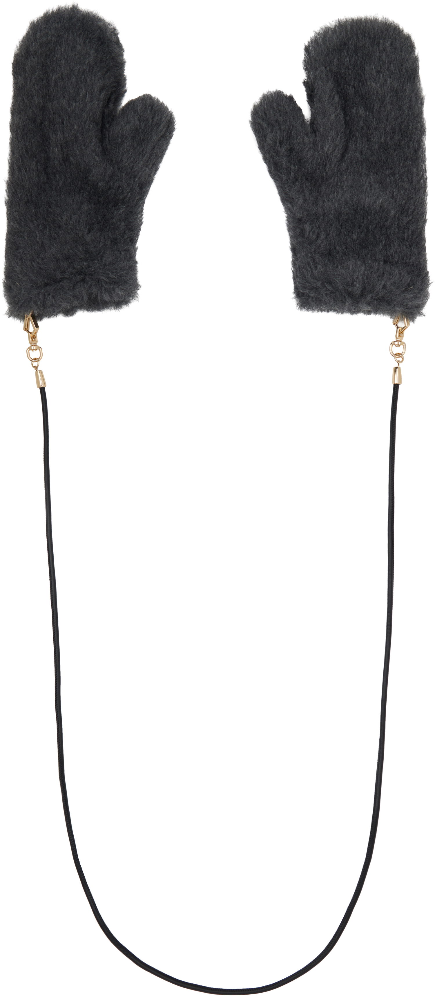 Ръкавици Max Mara Max Mara Faux Fur Mitts with String Сиво | 2524566082600, 1