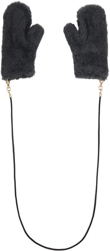 Ръкавици Max Mara Max Mara Faux Fur Mitts with String Сиво | 2524566082600, 1