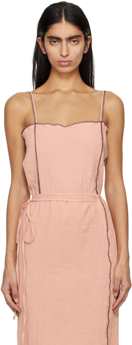 Pокля Baserange Baserange Shok Sleeveless Midi Dress Розово | TOSKS-LC-SP24, 0
