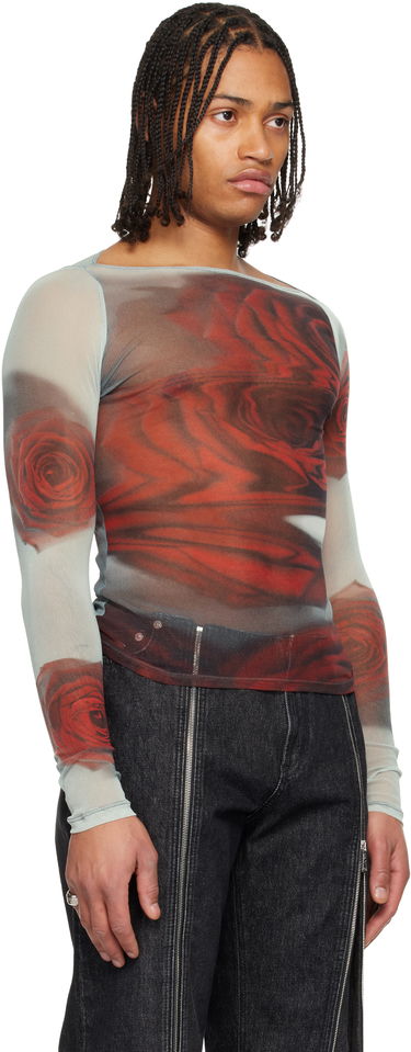 Тениска Jean Paul Gaultier The Blurry Roses Long-Sleeve Mesh Boat-Neck T-shirt Многоцветен | 25/04-W-TO352-M011P-010230, 1