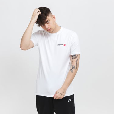 Тениска NEBBIA Minimalist Logo T-Shirt Бяло | 291-WHITE, 0
