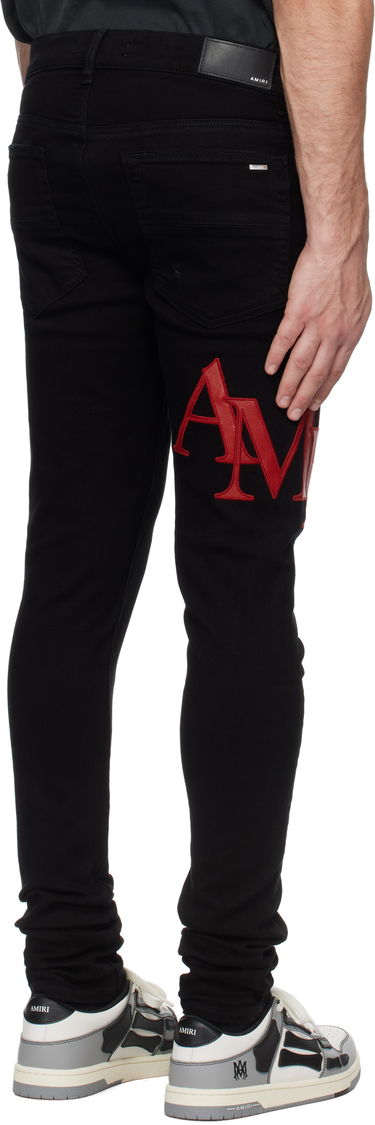 Дънки AMIRI Skinny Jeans With Staggered Logo Черно | AMDNSY1114, 2