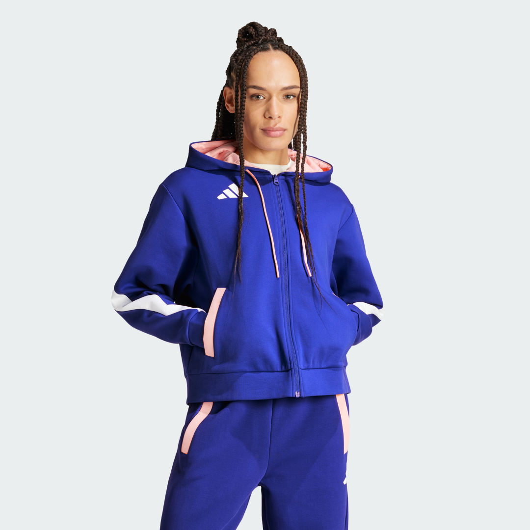 Суитчър adidas Performance Team France Full-Zip Синьо | IS5091, 0