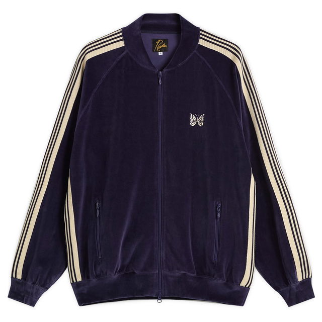 Needles Velour Rib Collar Track Jacket, Size Small