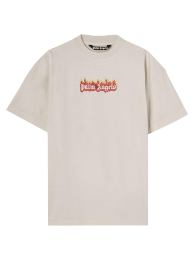 Тениска Palm Angels Burning Logo Classic Tee Бежово | PMAA072F22JER0040310