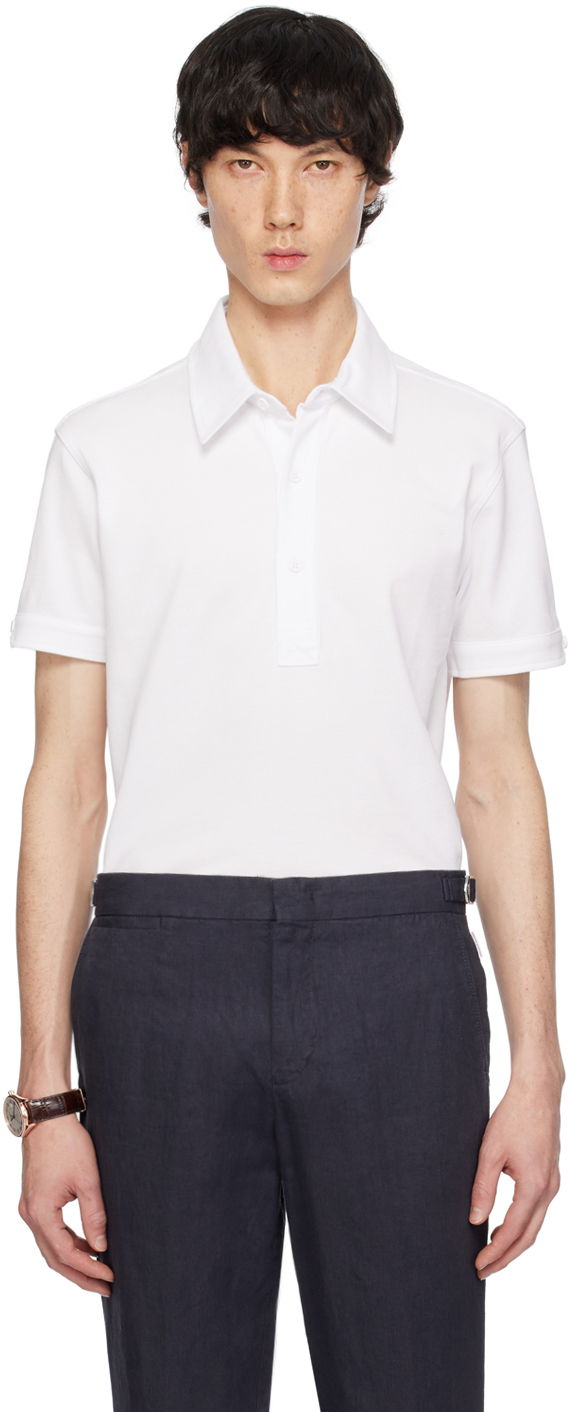 Поло тениска Orlebar Brown Sebastian Polo Бяло | 275831, 0