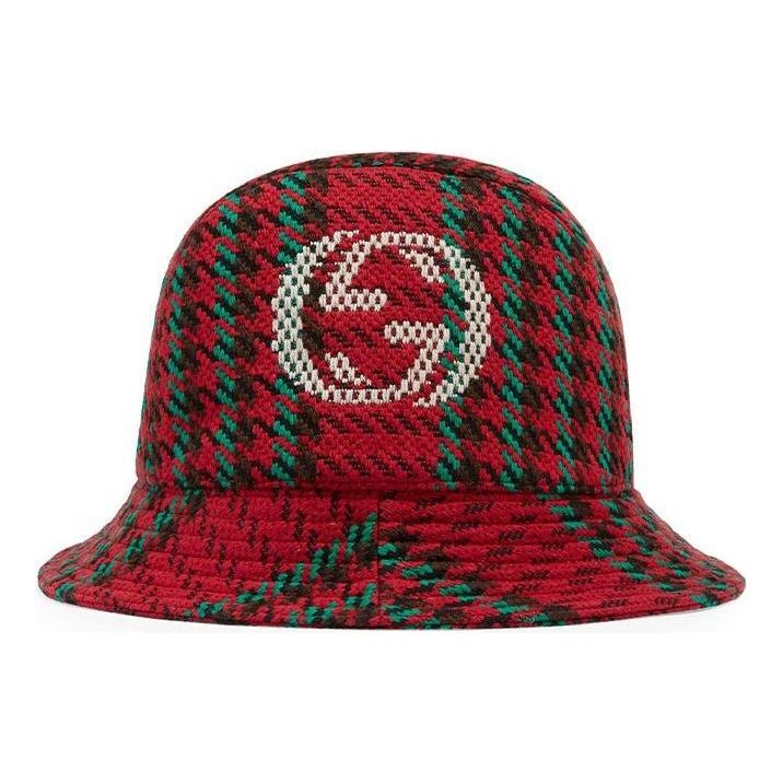 Шапка Gucci Gucci Houndstooth Wool Bucket Hat With Interlocking G Червено | 640876-4HABN-8200