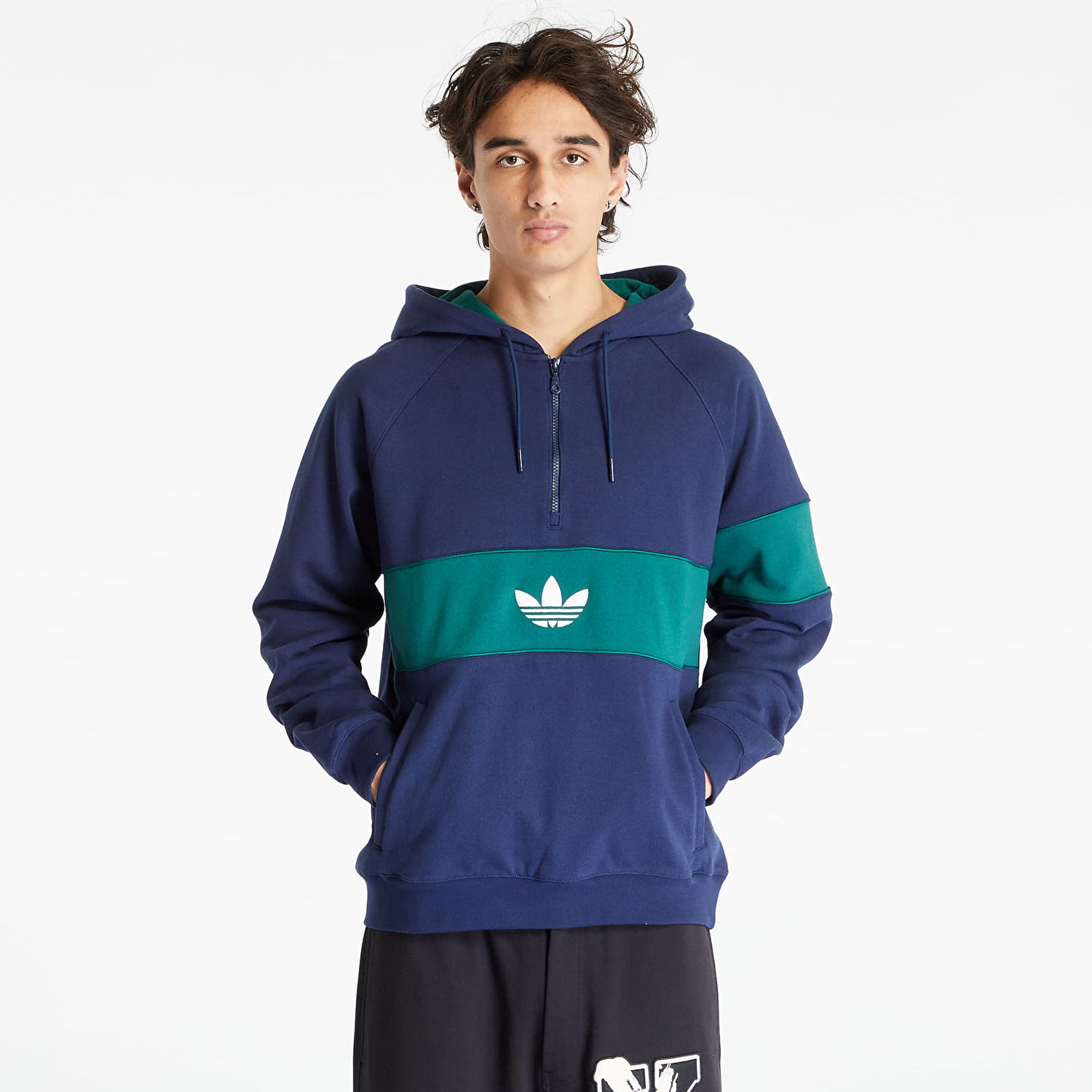 Суитчър adidas Originals Hack Ny Half-Zip Hoodie Тъмно синьо | IP9486, 0