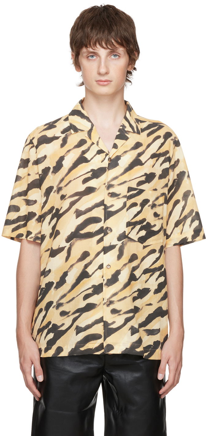 Риза Nanushka Abstract Print Relaxed Shirt Бежово | NM22PFSH00171, 0