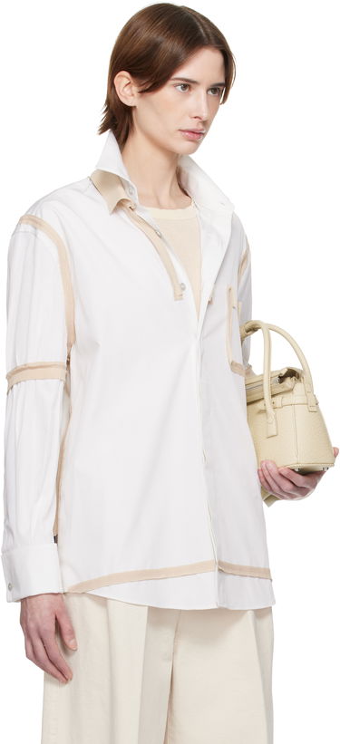 Риза Maison Margiela Maison Margiela Contrast Trim Shirt Бяло | S51DT0018 M35391, 1
