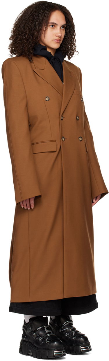 Палта VETEMENTS VTMNTS Double-Breasted Coat Кафяво | VL14CO460X, 1