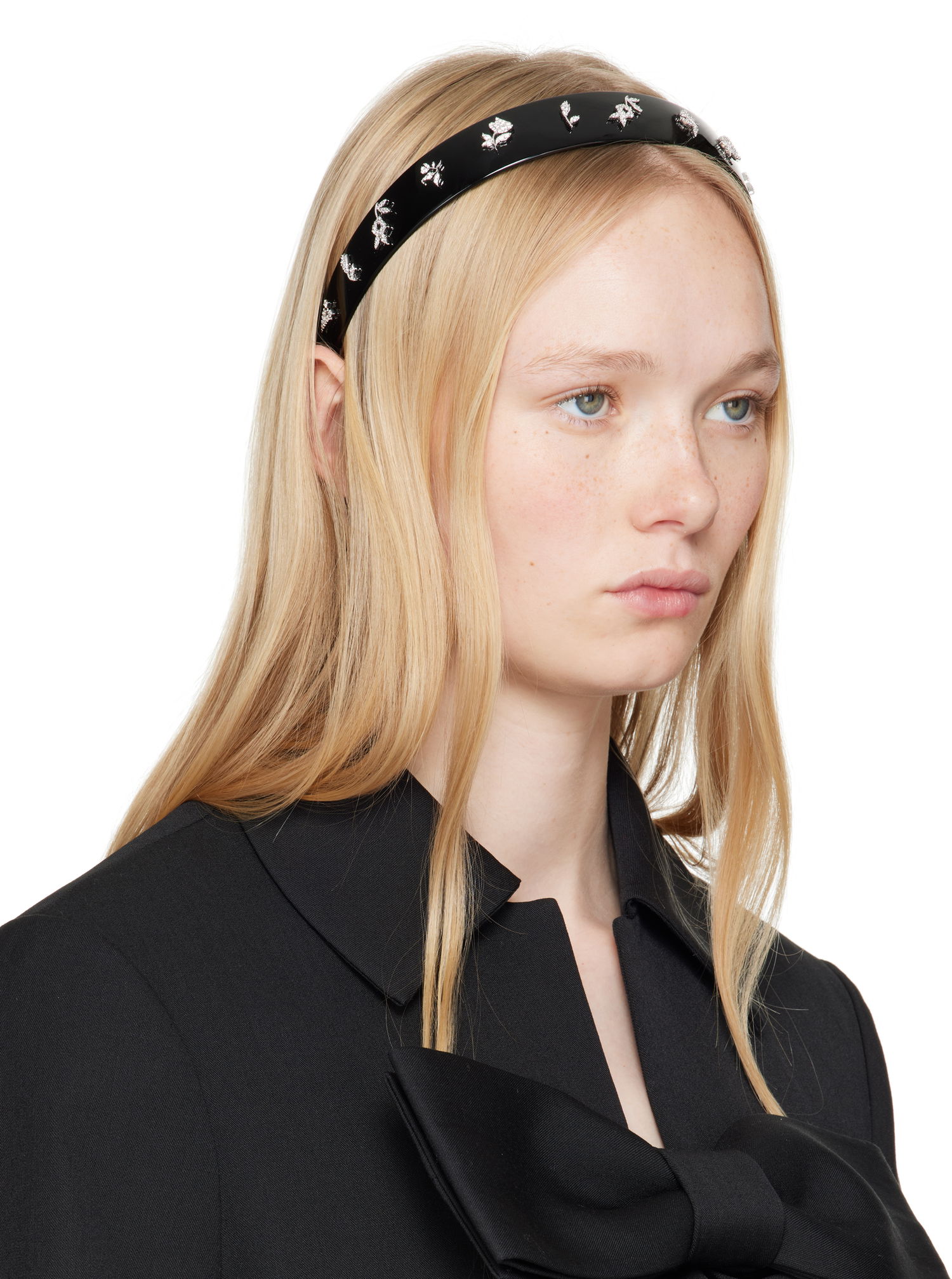 Бижута SHUSHU/TONG YVMIN Edition Zircon Floral Headband Черно | 25757SLV00NN, 1