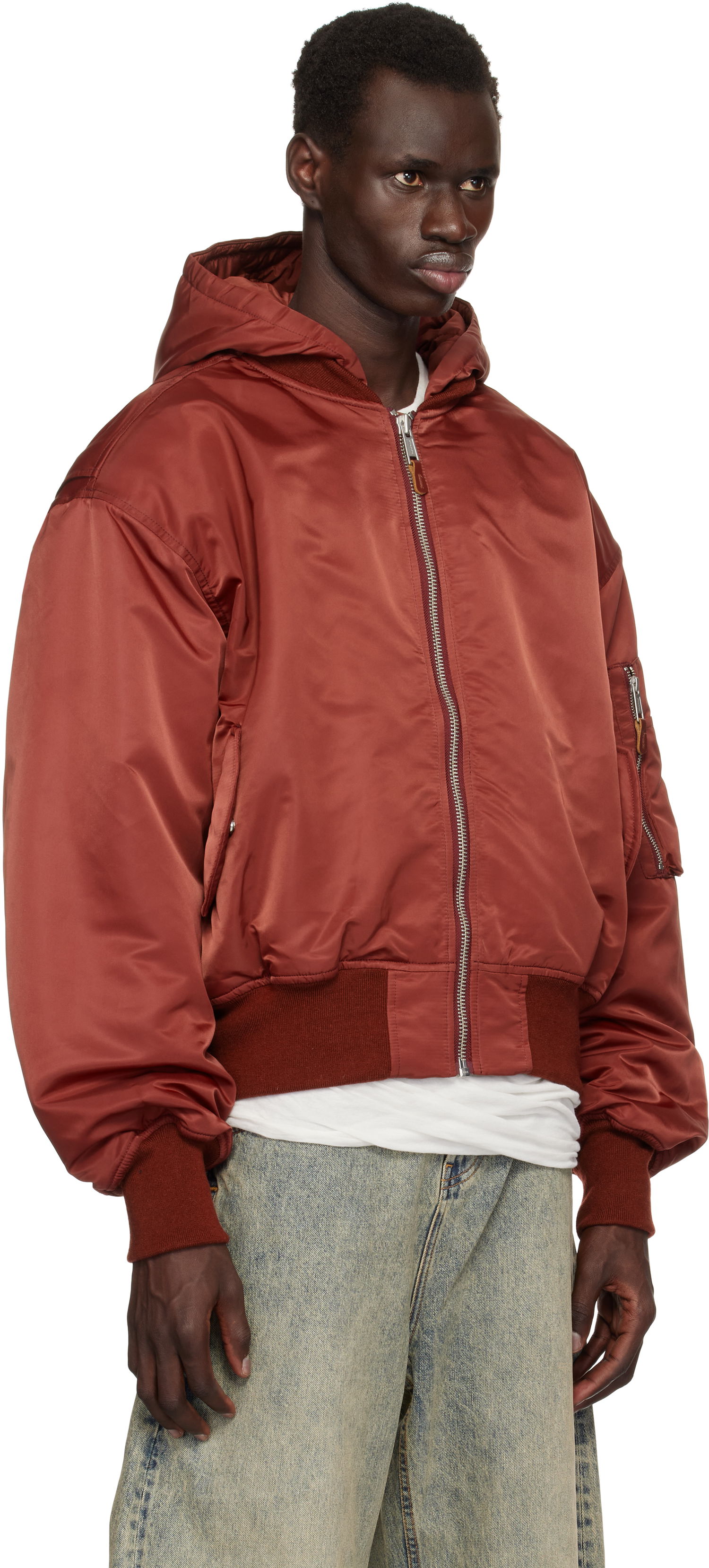 Яке бомбър Entire Studios Entire Studios Hooded Broad Bomber Jacket Червено | ES2539GA, 1
