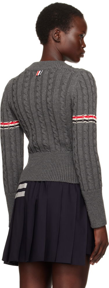 Пуловер Thom Browne Classic Cable V-Neck Wool Sweater Синьо | FKA479A-Y1024, 2
