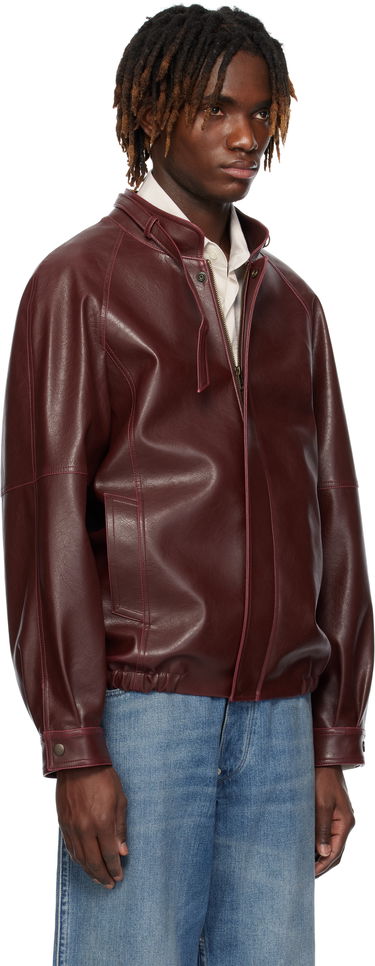Яке бомбър Maison Margiela MM6 Maison Margiela Sports Faux-Leather Jacket Бургунди | SH2AM0023 M35455, 1