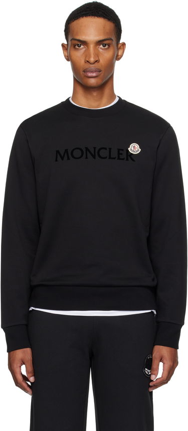 Суитчър Moncler Logo Cotton Sweatshirt Черно | K20918G00040809KR, 0
