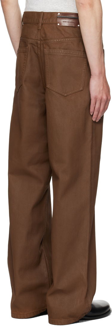 Дънки Dries Van Noten Dries Van Noten Loose Fit Coated Jeans Кафяво | 252-020927-2383, 2