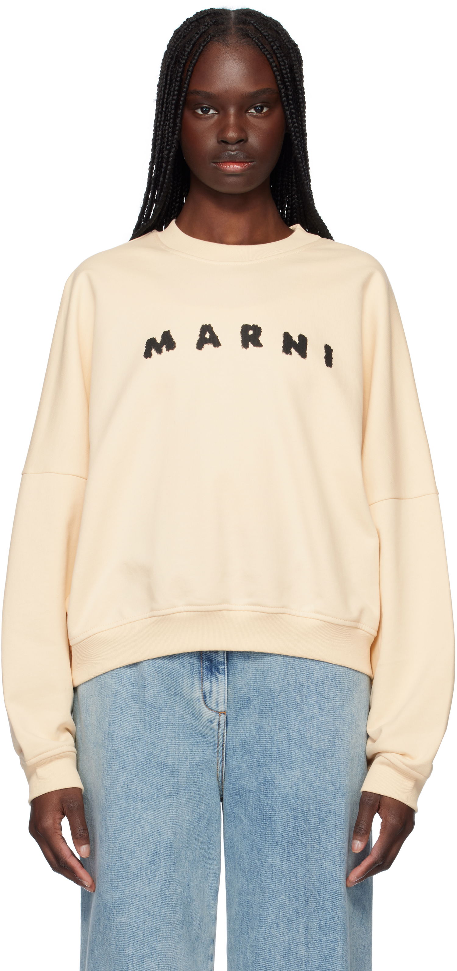 Суитчър Marni Marni Crewneck Sweatshirt Бежово | FLJE0185P7 USCX43, 0