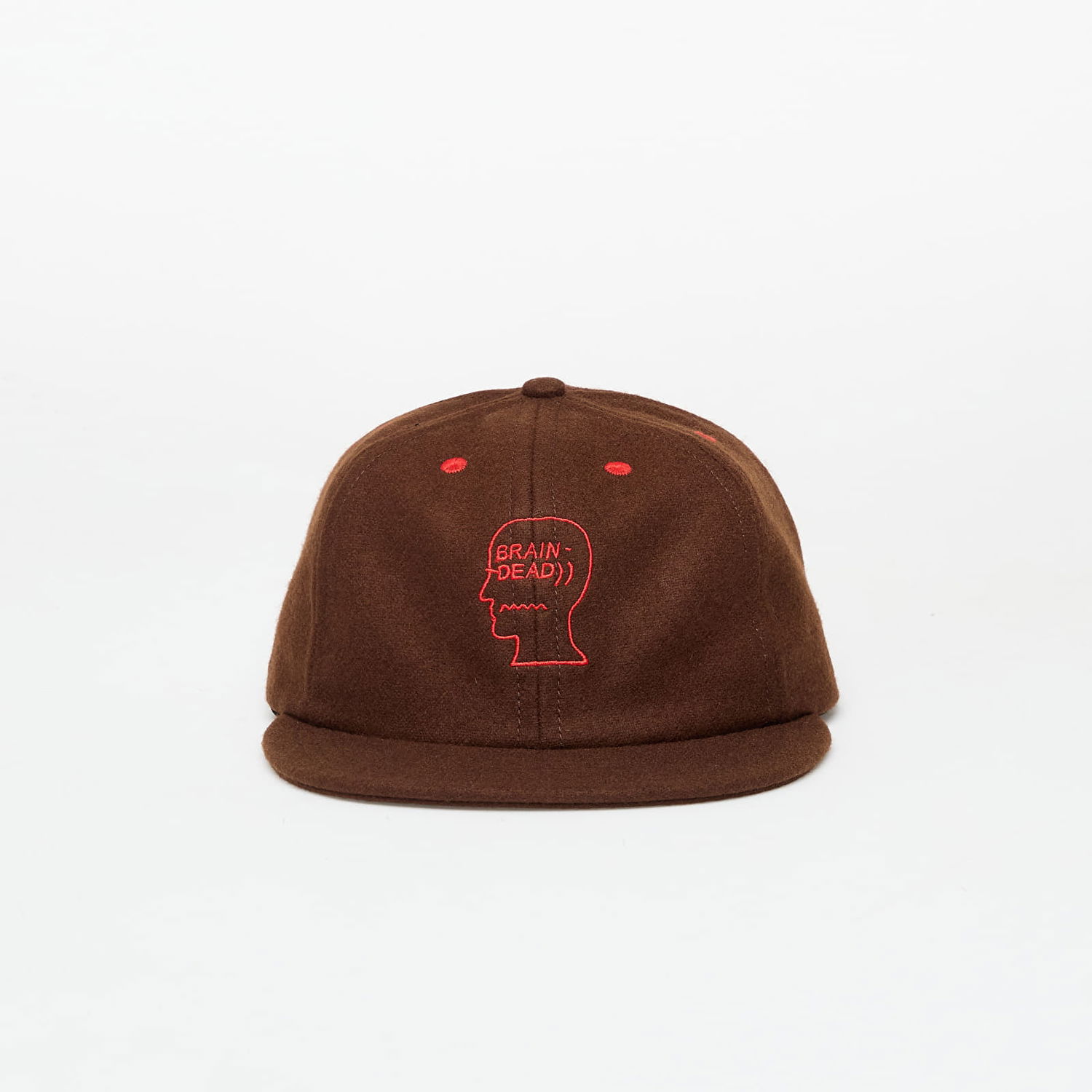 Шапка Brain Dead Brain Dead Flannel Classic Logohead 6 Panel Hat Кафяво | BDW24H01004729BR01, 0