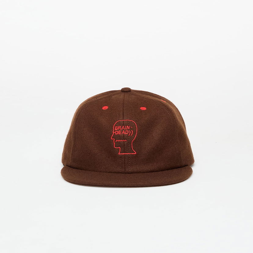 Шапка Brain Dead Brain Dead Flannel Classic Logohead 6 Panel Hat Кафяво | BDW24H01004729BR01
