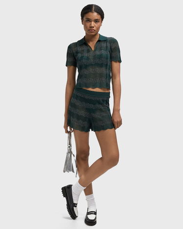 Къси панталони Lacoste Scalloped Knit Shorts Зелено | GF3651-YZP, 2