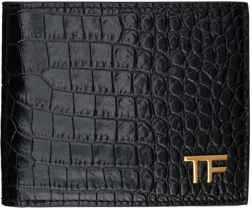 Портфейл Tom Ford Croc-Embossed Bifold Wallet Черно | YT228-LCL168G