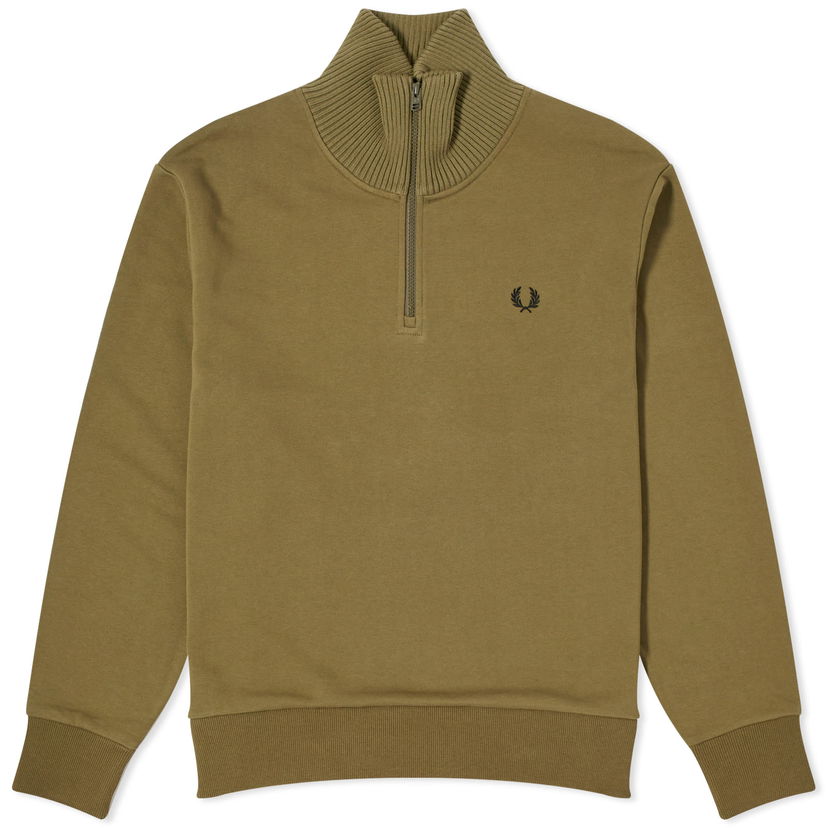 Суитчър Fred Perry Knitted Trim Zip Neck Sweatshirt Зелено | M6654-Q55