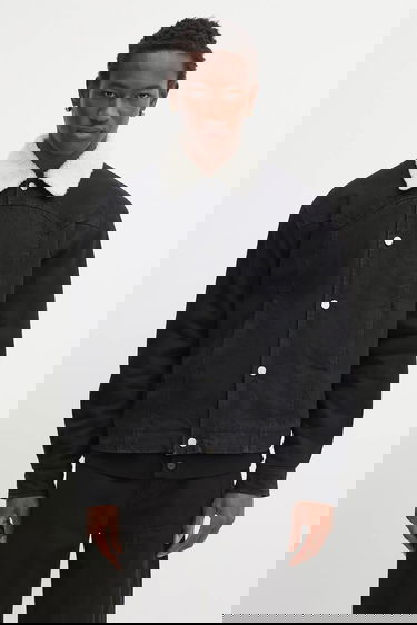 Палта Aries Oversize Sherpa Denim Car Coat Черно | AR7120004, 0