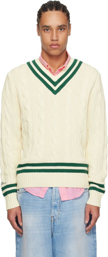 Пуловер Polo by Ralph Lauren Polo Ralph Lauren 'The Iconic Cricket' Cable Knit Sweater Бежово | 710961153001, 0