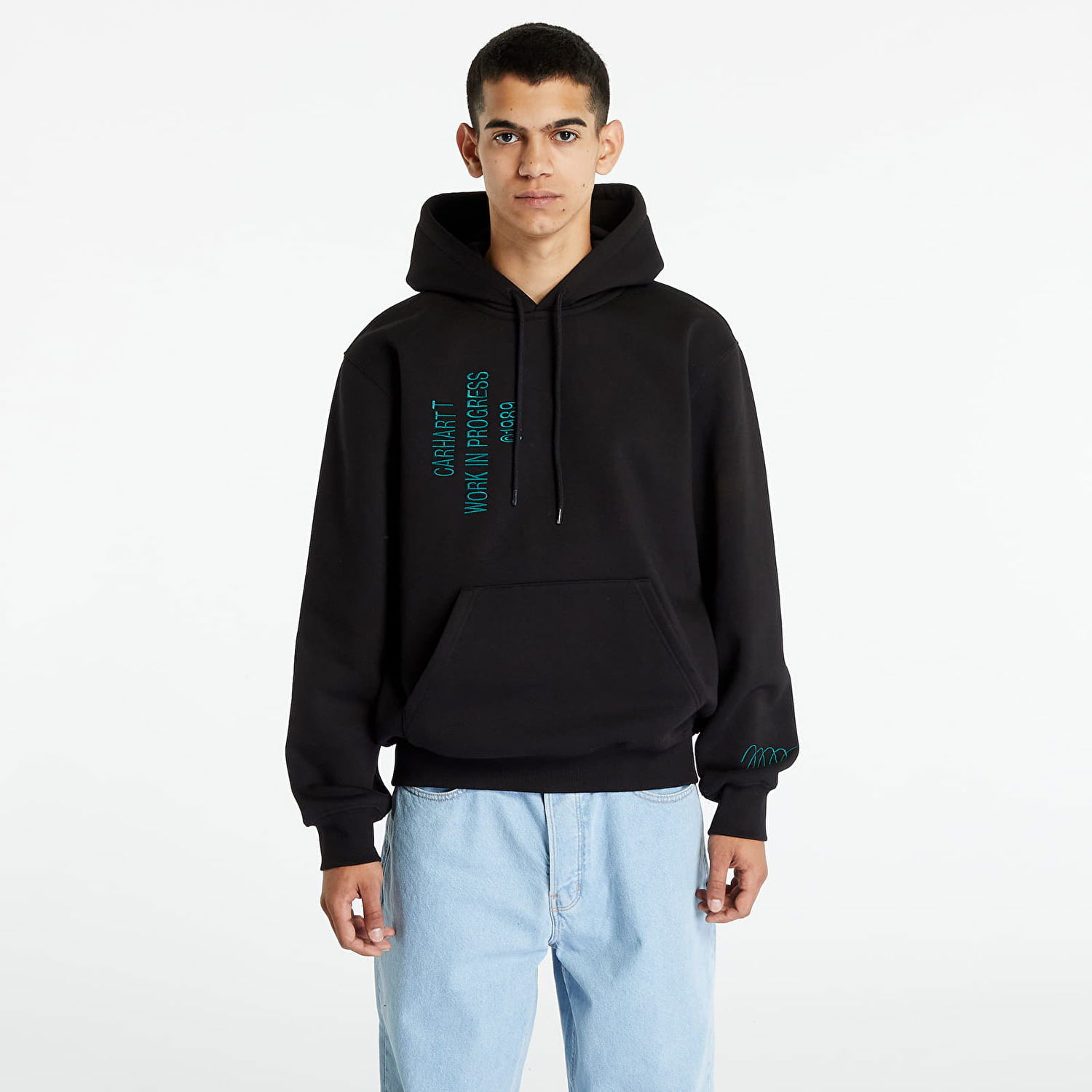 Суитчър Carhartt WIP Hooded Signature Sweat Black Черно | I032164.89XX, 0