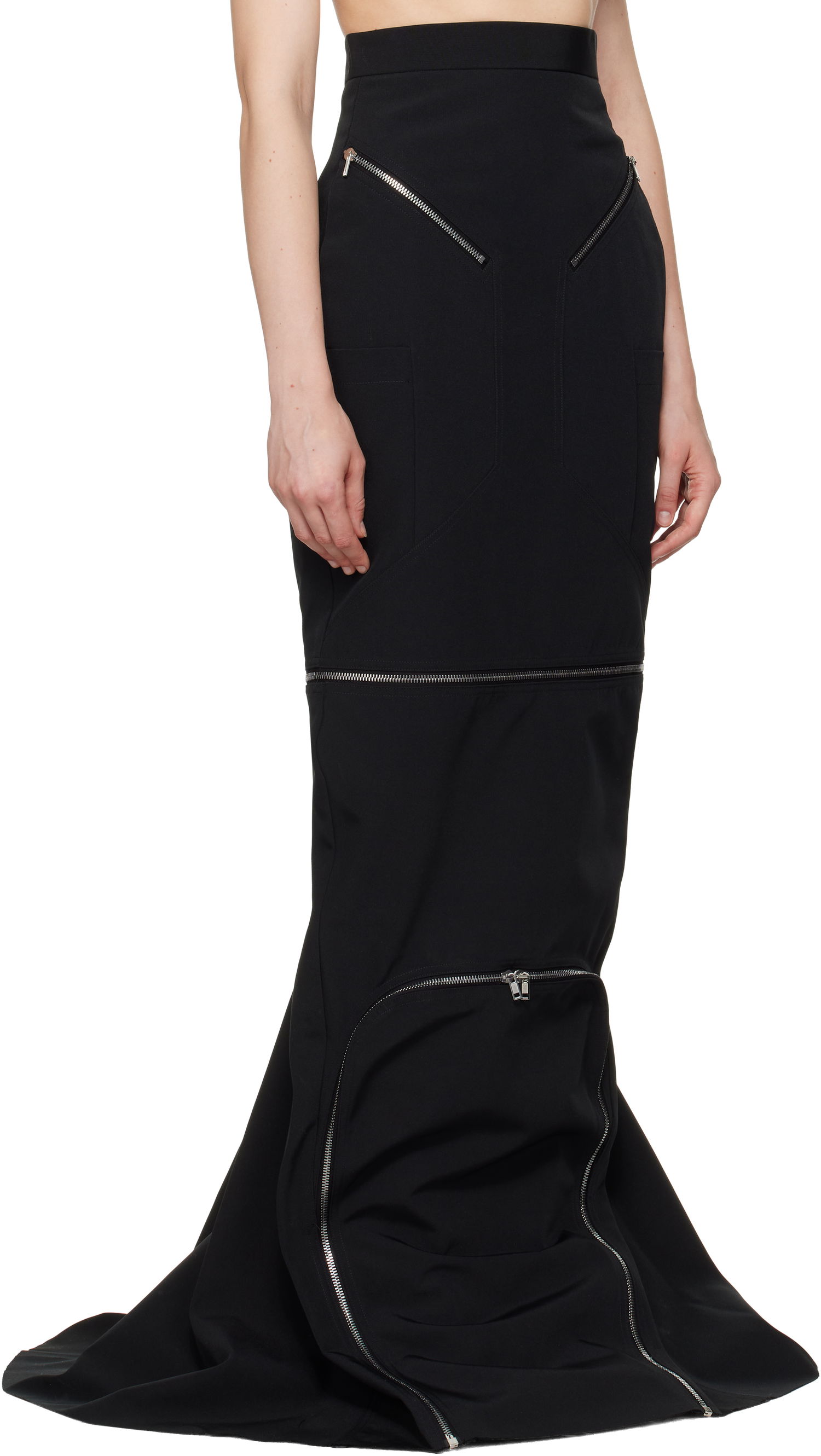 Пола Rick Owens Rick Owens Hollywood Headon Maxi Skirt Черно | RO01E7399 PCVS, 1