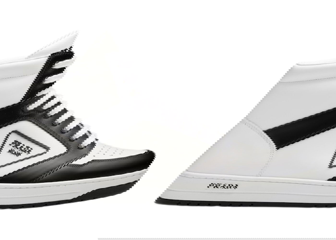 Кецове и обувки Prada District High 'White Black White Leather' Бяло | 2TE182_3LJ6_F0964, 0
