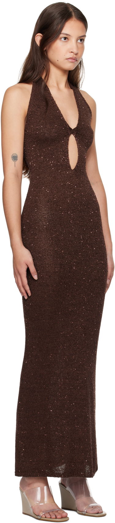 Pокля BEC + BRIDGE BEC + BRIDGE Delfina Halter Midi Dress Кафяво | H24-12436, 1