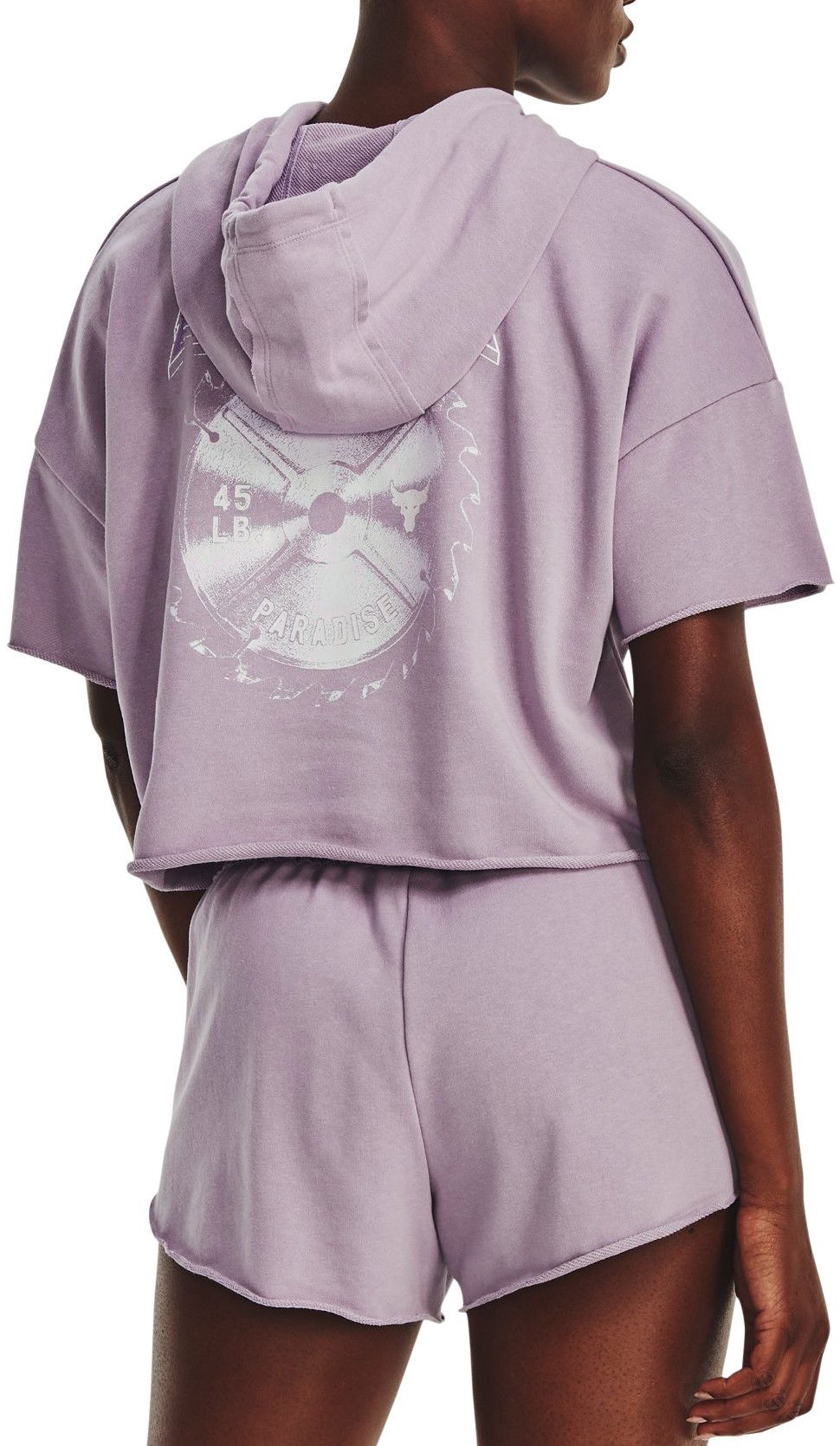 Суитчър Under Armour Project Rock SS Terry Cropped Hoodie Лилаво | 1376296-554, 1