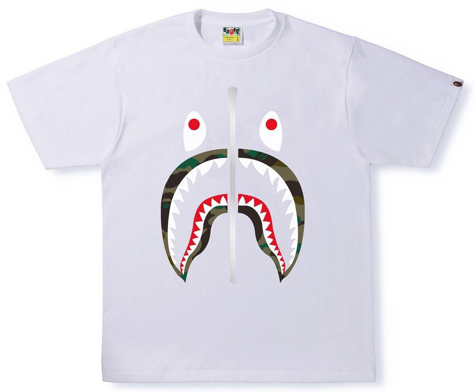 Тениска BAPE 1st Camo Shark Tee Бяло | 001TEH624011X, 0
