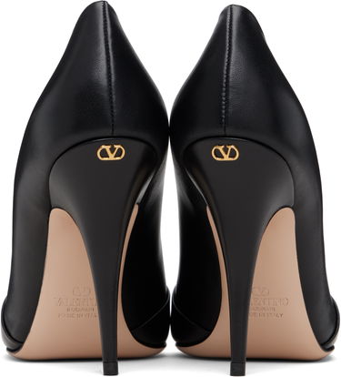 Кецове и обувки Valentino Valentino Garavani Panthea Goatskin Pleated Pointed-Toe Heels with Crystal Panther Head Черно | 7W0S0NF8LIR, 1