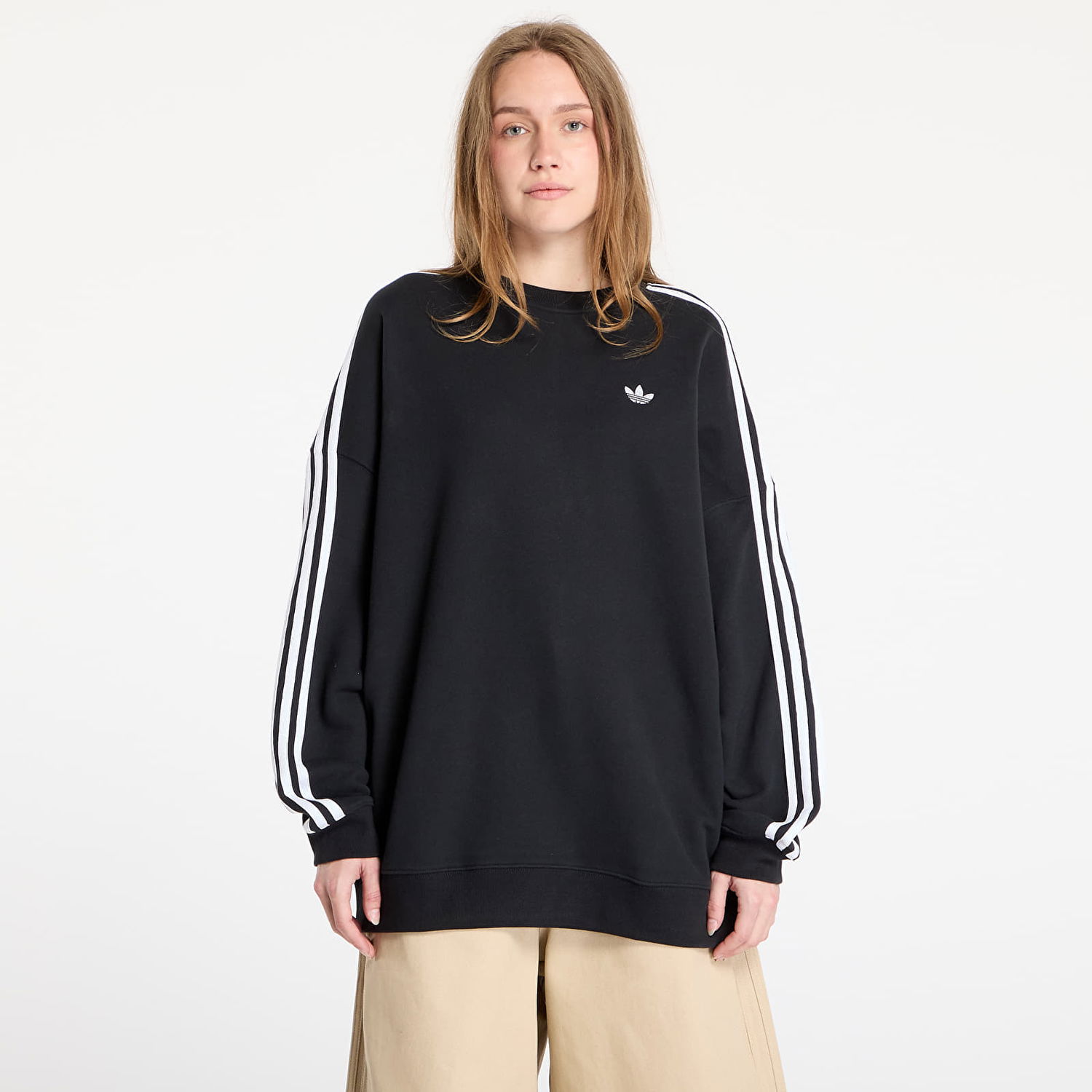 Суитчър adidas Originals Adicolor 3-Stripes Adilenium Sweatshirt Черно | JX5285, 0