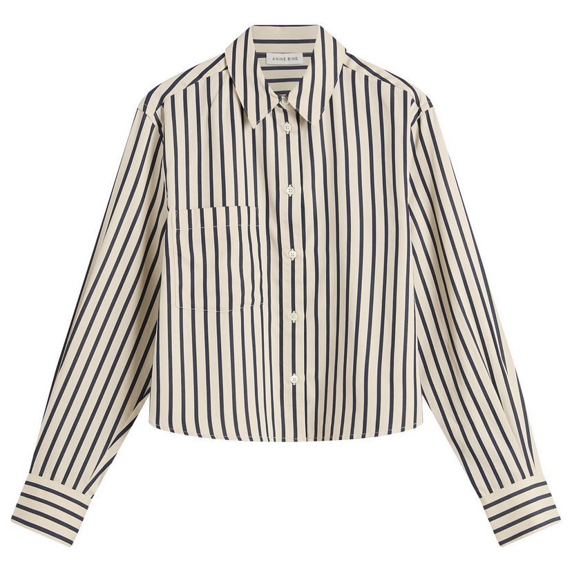 Риза Anine Bing Anine Bing Essie Cropped Striped Shirt Многоцветен | A-07-12065-STR13