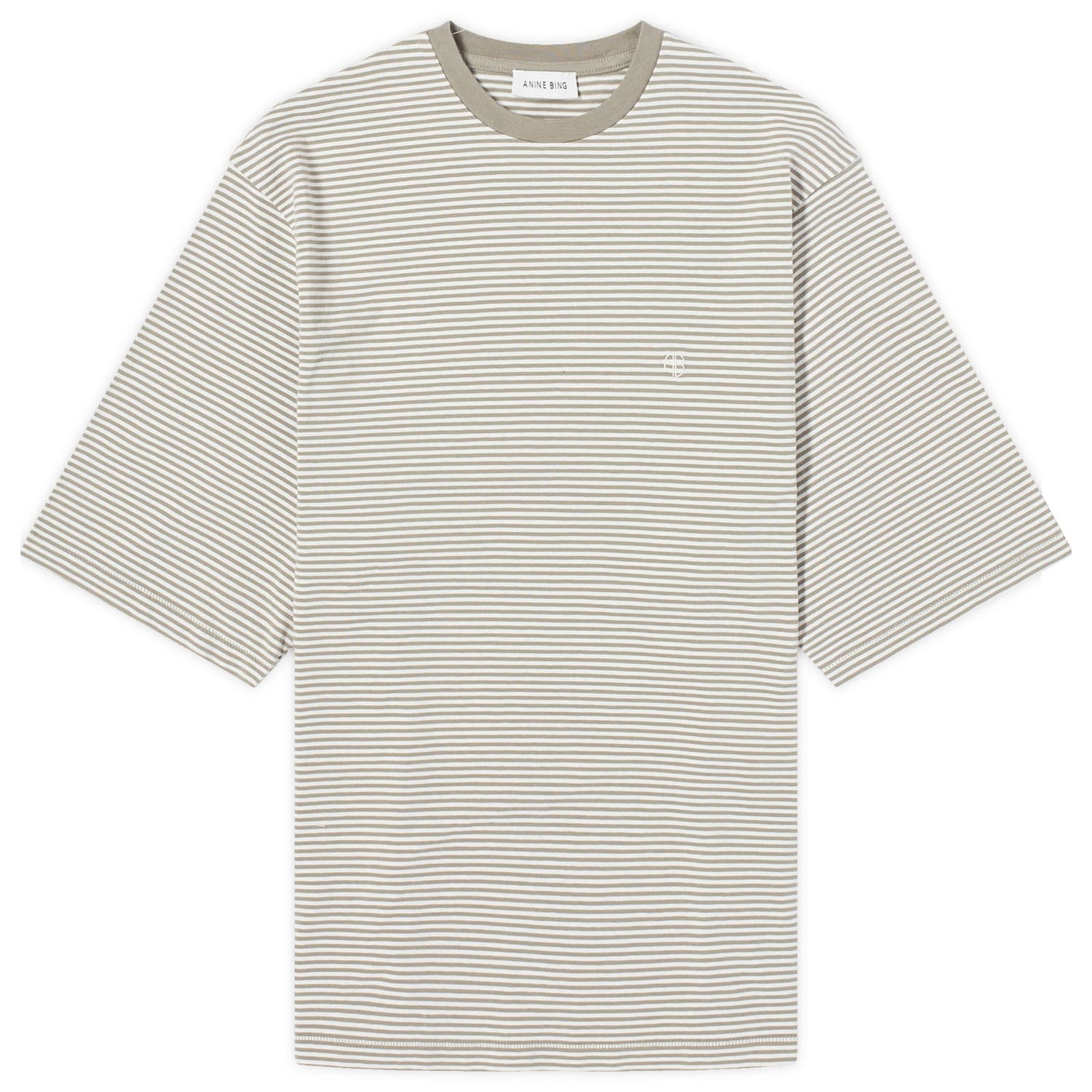 Тениска Anine Bing Striped T-Shirt With Short Sleeves Зелено | A-08-2394-MTL5, 1