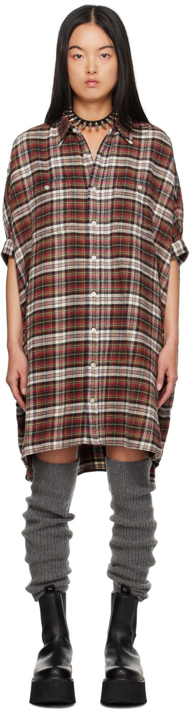 Pокля R13 R13 Oversized Plaid Minidress Червено | R13WR019-R256B, 0