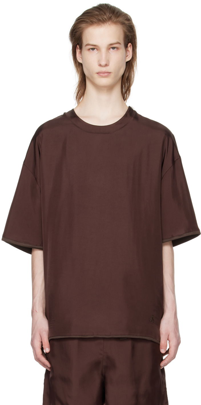 Тениска Jil Sander Reversible T-Shirt Бургунди | J22GC0164_JTN323, 0