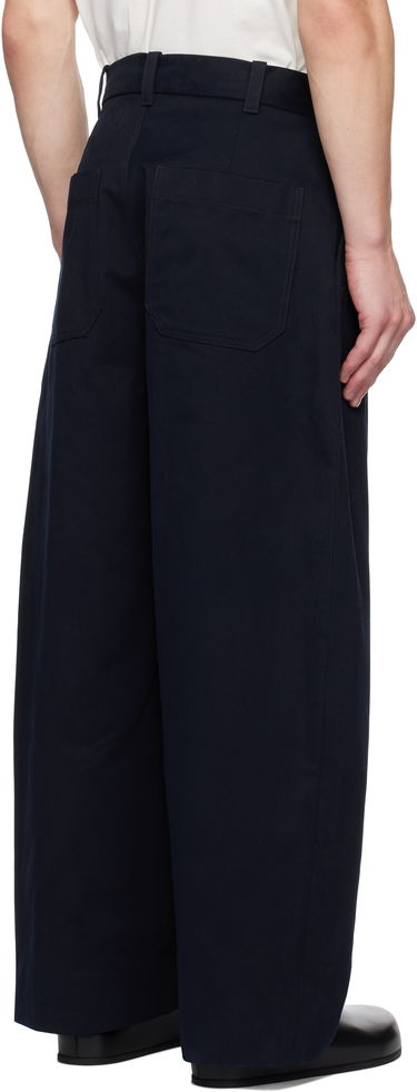 Панталони Studio Nicholson Studio Nicholson Pleated Wide-Leg Trousers Тъмно синьо | SORTE SNM - 1248, 2