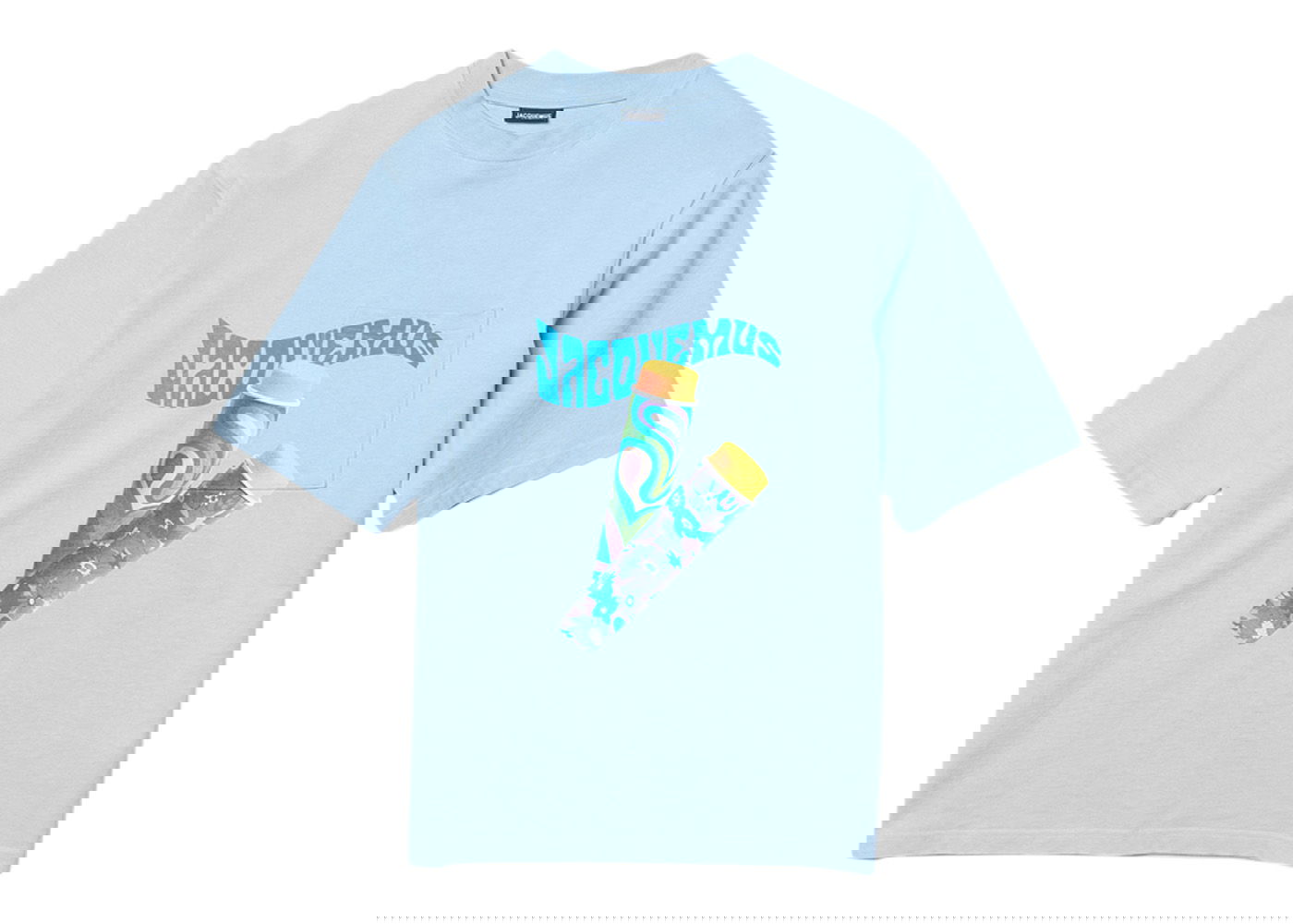 Тениска Jacquemus Le T-Shirt Paisley Sorbet Logo Boxy Fit T-Shirt Print Синьо | 226JS049-2099-3CD, 0