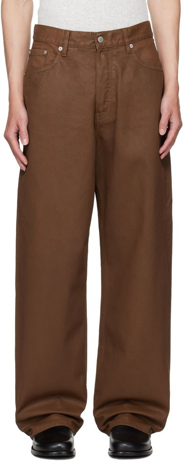 Дънки Dries Van Noten Dries Van Noten Loose Fit Coated Jeans Кафяво | 252-020927-2383, 0