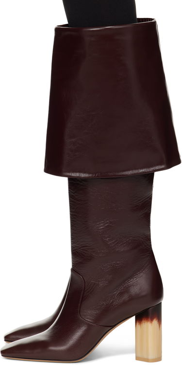 Облекло CHLOÉ Chloé Georgia Heeled Tall Boots Бургунди | CHC25S07YQJ, 2