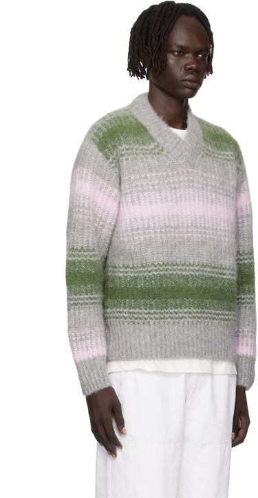 Пуловер KENZO Kenzo Paris 'Speed Stripe' V-Neck Sweater Сиво | FF65PU7423CG, 1