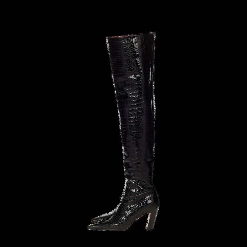 Кецове и обувки Khaite Black 'The Marfa' Over-The-Knee Boots Черно | F1069-825