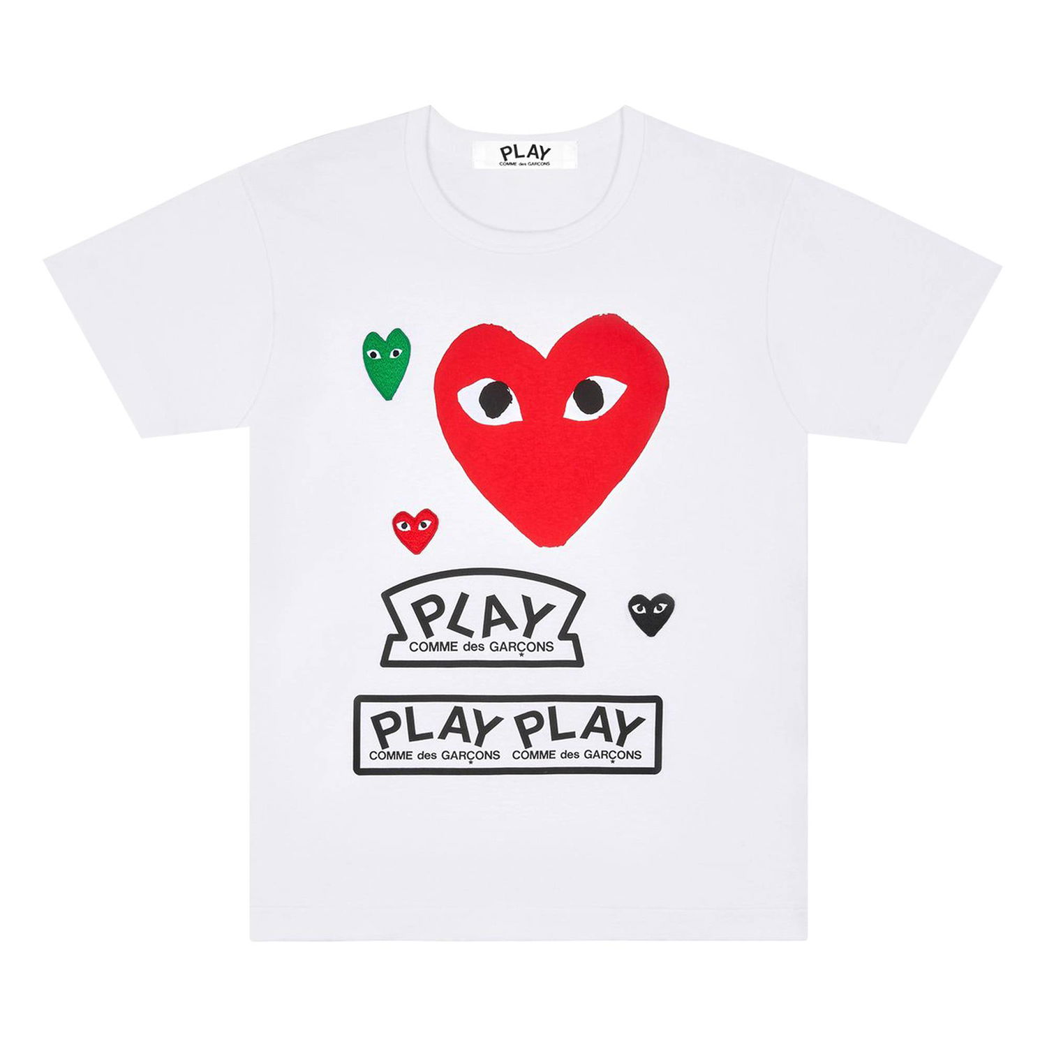 Тениска Comme des Garçons PLAY Multi Logo Short-Sleeve T-Shirt Бяло | AZ T280 051 1, 1