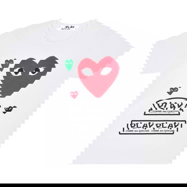 Тениска Comme des Garçons PLAY Multi Logo Short-Sleeve T-Shirt Бяло | AZ T280 051 1, 1